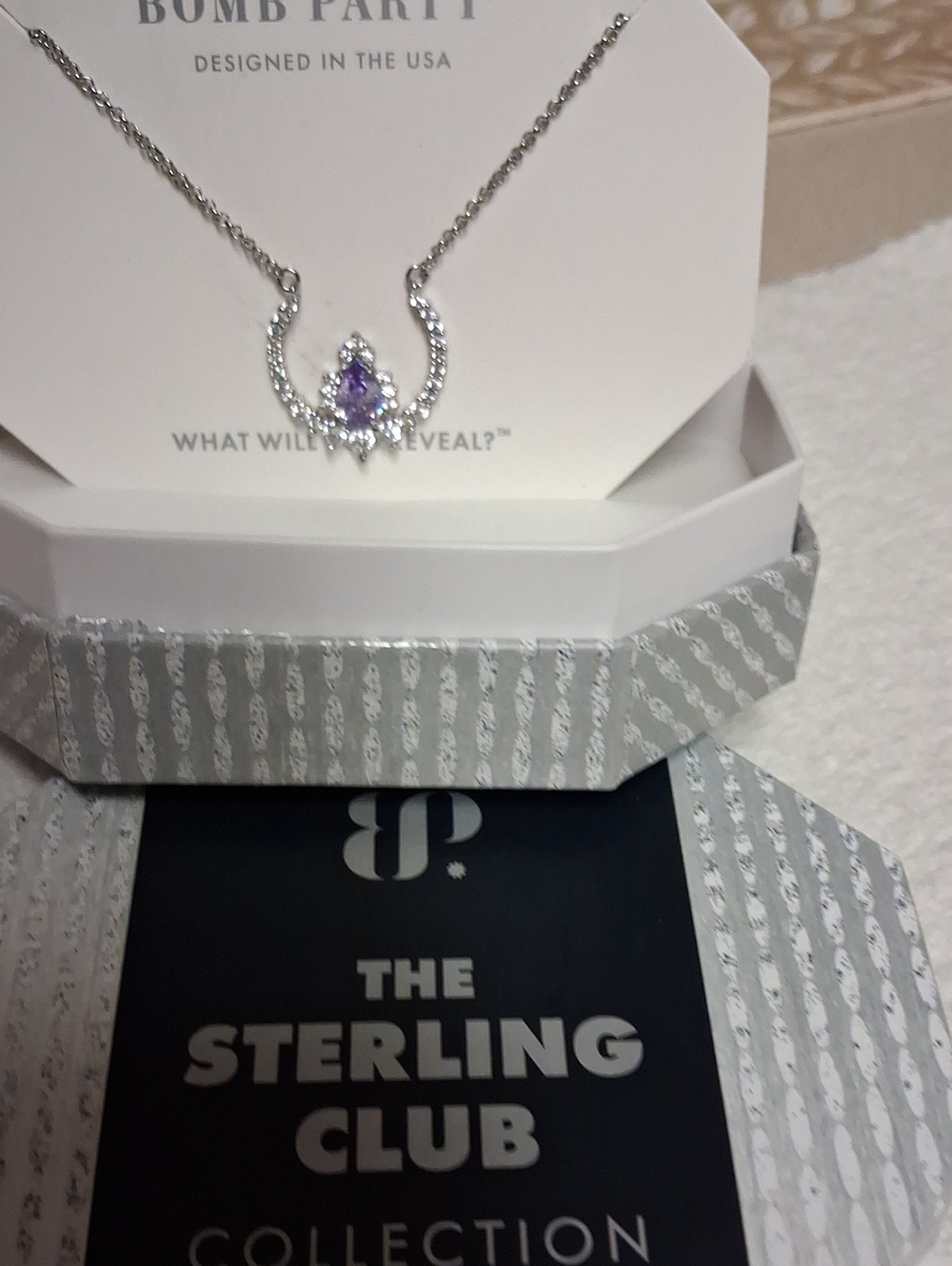 This Beautiful Horseshoe Lavender .925 Solid Sterling Silver Necklace.